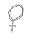 Jean Claude Dell Arte Stainless Steel Cross Pendant Necklace