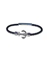Jean Claude Dell Arte Stainless Steel Leather Stretch Bracelet