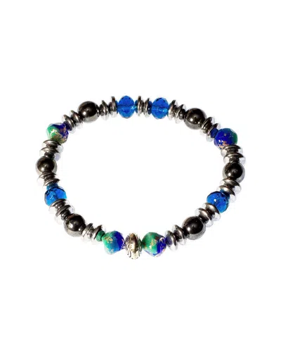 Jean Claude Dell Arte Stainless Steel Stretch Bracelet In Black