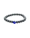 Jean Claude Hematite Glass Beads Stretch Bracelet