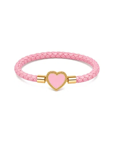 Jean Claude Leather & Stainless Steel Cz Bracelet In Pink