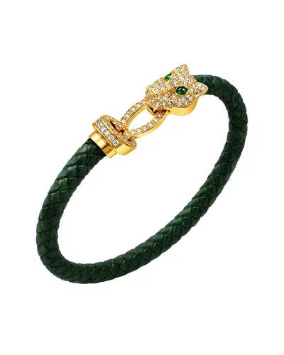 Jean Claude Stainless Steel Cz Bracelet In Black