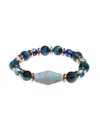 JEAN CLAUDE MEN'S BLUE MULTI STONE BEADED BRACELET