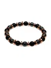 Jean Claude Men's Dell Arte By  Jewelry Rose Goldtone Hematite & Onyx Beaded Bracelet