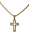 JEAN CLAUDE MEN'S GOLDTONE STAINLESS STEEL CROSS PENDANT CHAIN NECKLACE