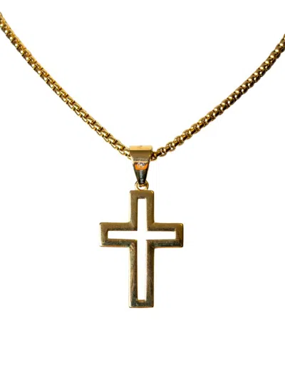 Jean Claude Men's Goldtone Stainless Steel Cross Pendant Chain Necklace In Neutral