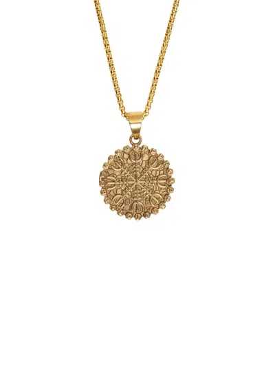 Jean Claude Men's Goldtone Viking Lucky Calendar Pendant Necklace In Neutral