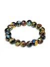 Jean Claude Men's Millefiori Glass Beaded Bracelet In Neutral