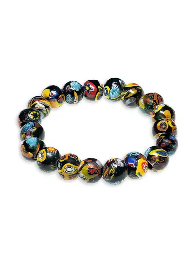 Jean Claude Men's Millefiori Glass Beaded Bracelet In Multi