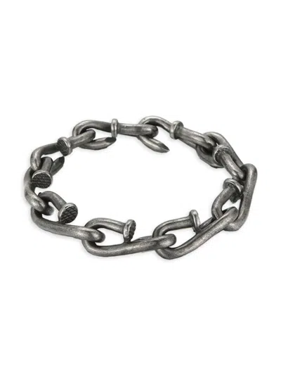 Jean Claude Men's Stainless Steel Nail Chain Bracelet In Metallic