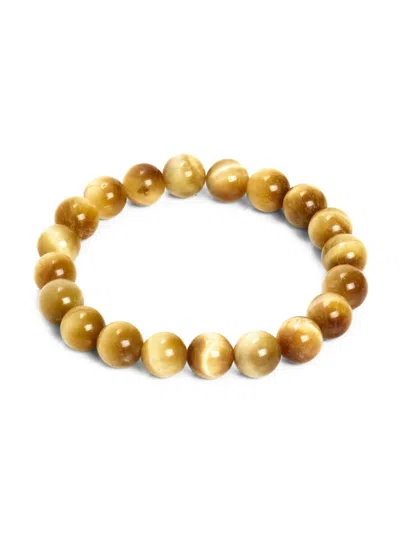 Jean Claude Men's Tiger Eye Beaded Bracelet In Neutral