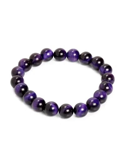 Jean Claude Men's Tiger Eye Beaded Bracelet In Neutral
