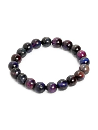 Jean Claude Men's Tiger Eye Beaded Stretchable Bracelet In Neutral