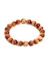 Jean Claude Men's Tiger Eye Beaded Stretchable Bracelet In Neutral