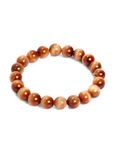 Jean Claude Men's Tiger Eye Beaded Stretchable Bracelet In Neutral