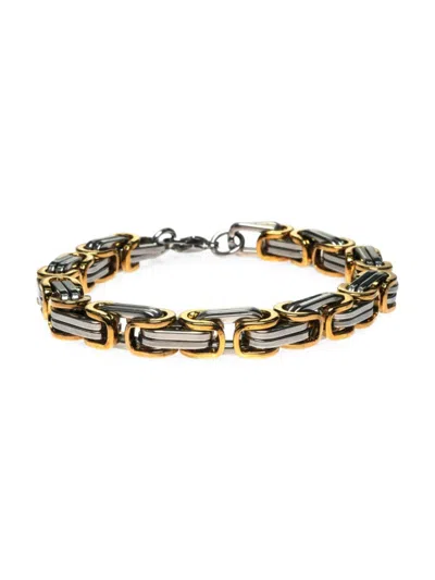 Jean Claude Men's Two Tone Stainless Steel Link Chain Bracelet In Gold