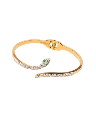Jean Claude Plated Stainless Steel Cz Bangle Bracelet In Gold