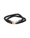 Jean Claude Dell Arte Silver Black Onyx Wrap Bracelet