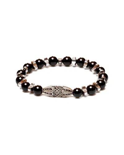 Jean Claude Silver Stretch Bracelet In Black