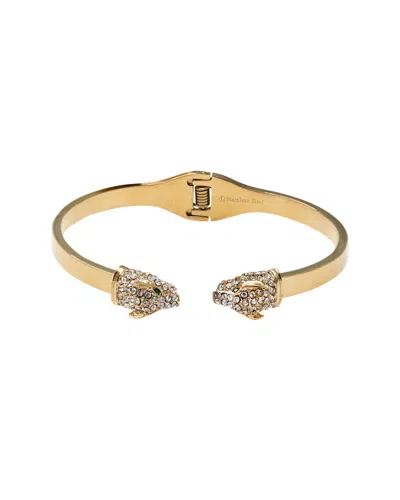 Jean Claude Stainless Steel Cz Adjustable Bangle Bracelet
