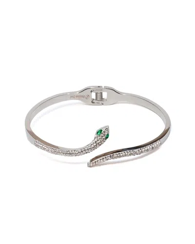 Jean Claude Stainless Steel Cz Bangle Bracelet In Silver