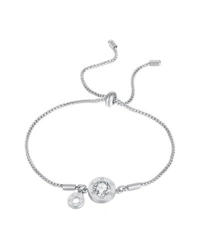 Jean Claude Stainless Steel Cz Bracelet In Brown