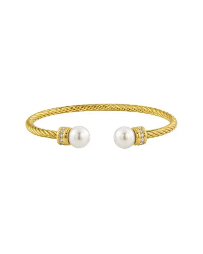 Jean Claude Stainless Steel Cz Bracelet In Gold