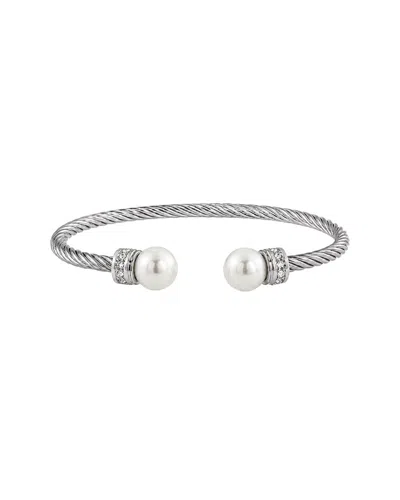 Jean Claude Stainless Steel Cz Bracelet In Silver