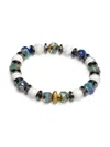 Jean Claude Women's 24k Goldplated Sterling Silver, Howlite & Crystal Beaded Bracelet In Silver