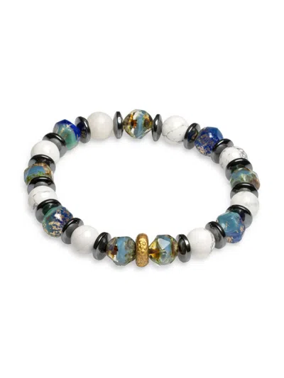 Jean Claude Women's 24k Goldplated Sterling Silver, Howlite & Crystal Beaded Bracelet