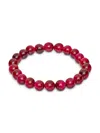 Jean Claude Women's Magenta Tigers Eye Beaded Bracelet In Magenta