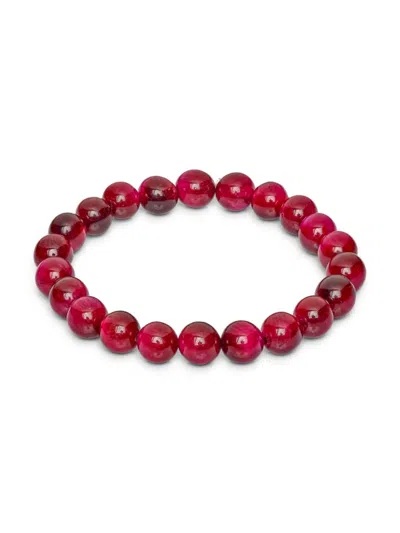 Jean Claude Women's Magenta Tigers Eye Beaded Bracelet In Red