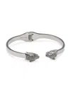 JEAN CLAUDE WOMEN'S STAINLESS STEEL & CUBIC ZIRCONIA PANTHER CUFF BRACELET