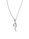 JEAN CLAUDE WOMEN'S STERLING SILVER & CUBIC ZIRCONIA LUCKY SNAKE PENDANT NECKLACE