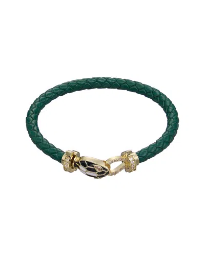 JEAN CLAUDE JEAN CLAUDE YEAR OF THE SNAKE COLLECTION LEATHER CZ BRACELET