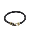 Jean Claude Year Of The Snake Collection Leather Cz Bracelet