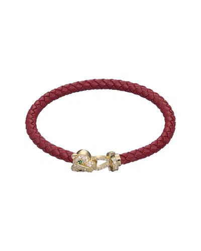 Jean Claude Year Of The Snake Collection Leather Cz Bracelet In Multi
