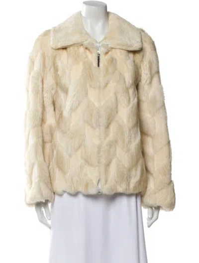 Pre-owned Jean Crisan Shearling Fur Jacket In Neutral