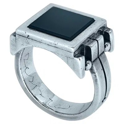 Pre-owned Jean Despres Jean Després Art Deco Modernist Sterling Silver Black Onyx Ring, 1920s