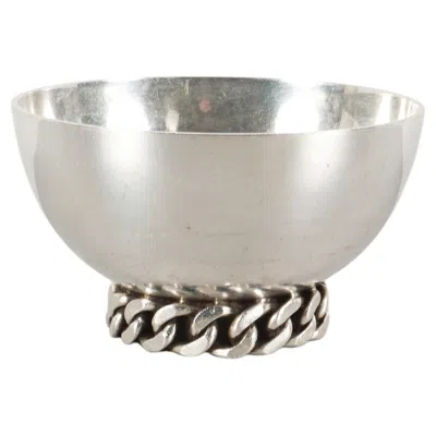 Pre-owned Jean Despres Decorative Bowl, Silvered Metal, France, Circa 1950, 11cm In Gray