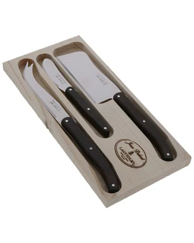 Jean Dubost 3pc Cheese Set With Cleaver In Black