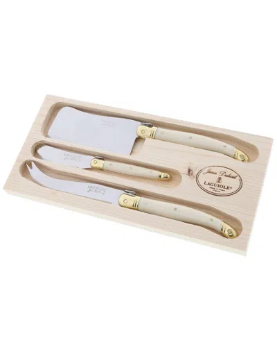 Jean Dubost 3pc Cheese Set With Cleaver In Sand