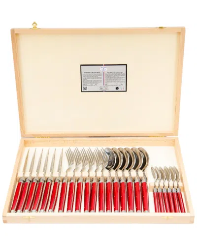 Jean Dubost Laguiole 24pc Flatware Set In Red