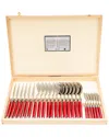 Jean Dubost Laguiole 24pc Flatware Set In Red