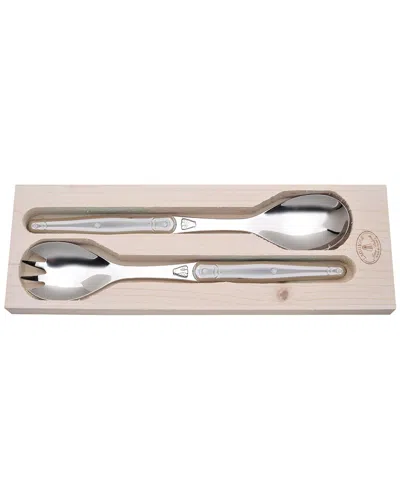 Jean Dubost Laguiole 2pc Salad Server Set In Metallic