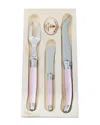 Jean Dubost Laguiole 3pc Cheese Set In Pink
