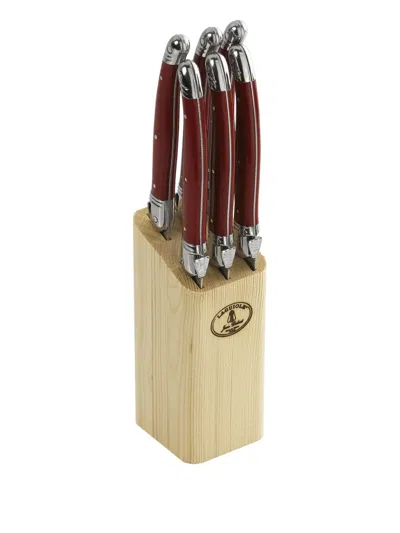 JEAN DUBOST LAGUIOLE BLOCK STEAK KNIFES (SET OF SIX)