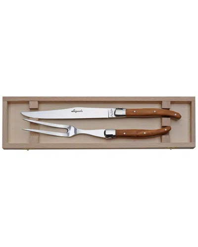 Jean Dubost Laguiole Olive Wood 2pc Carving Set