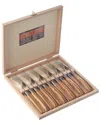 Jean Dubost Laguiole Olive Wood Handle 12pc Flatware Set