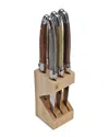 Jean Dubost Laguiole Set Of 6 Steak Knives In Block